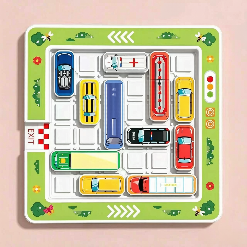 Contivara Car Escape Parking Logic Puzzle Toy, Traffic Jam Sliding Vehicle Game, Parent-Child Interactive Brain Teaser Board Game for Boys Girls