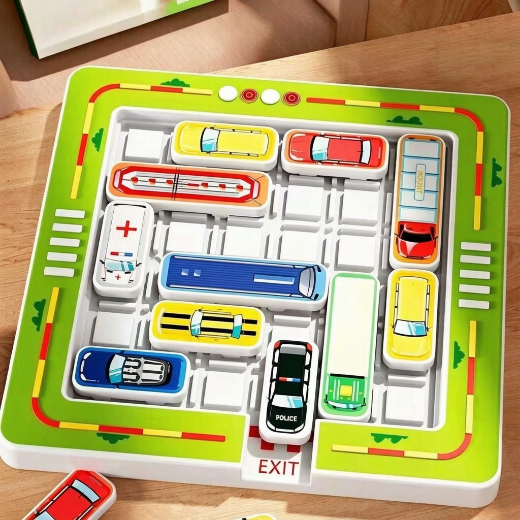 Contivara Car Escape Parking Logic Puzzle Toy, Traffic Jam Sliding Vehicle Game, Parent-Child Interactive Brain Teaser Board Game for Boys Girls