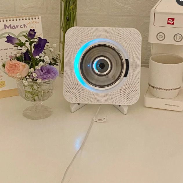 Contivara Wall Mount CD Player, Retro Disc Album Player for Home, Ins Style, for Music & English Learning