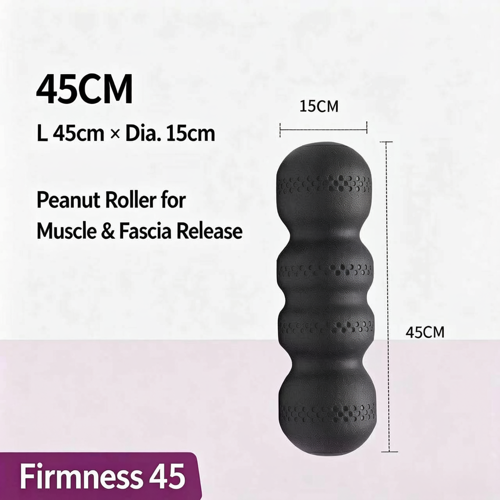 Contivara Solid EPP Peanut Foam Roller, Deep Tissue Myofascial Release Massage Roller for Neck Back Waist Leg Muscle Pain Relief, Gym Yoga Recovery Tool