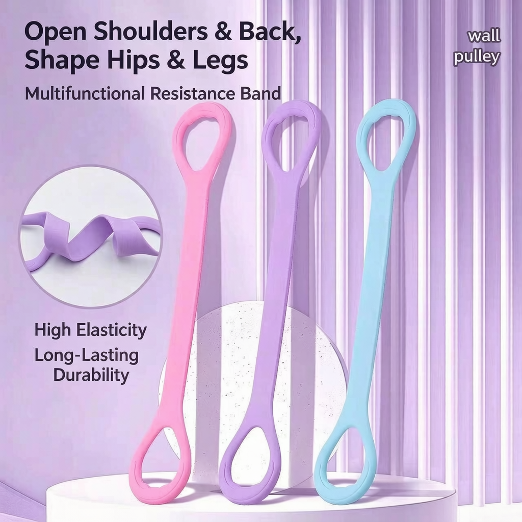Contivara Resistance Band, 8-Shaped Silicone Workout Band for Shoulder, Back, Arm and Leg Training, Portable Fitness Equipment for Home Gym