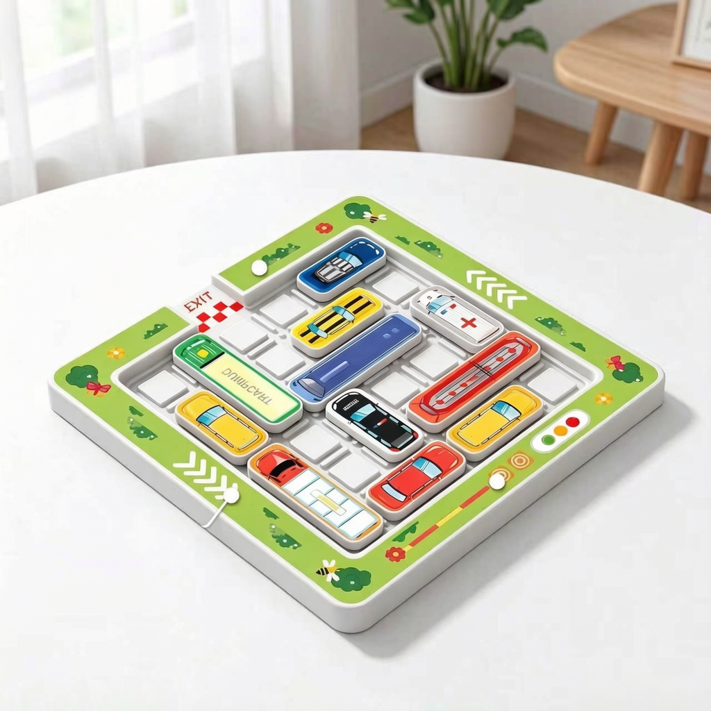Contivara Car Escape Parking Logic Puzzle Toy, Traffic Jam Sliding Vehicle Game, Parent-Child Interactive Brain Teaser Board Game for Boys Girls