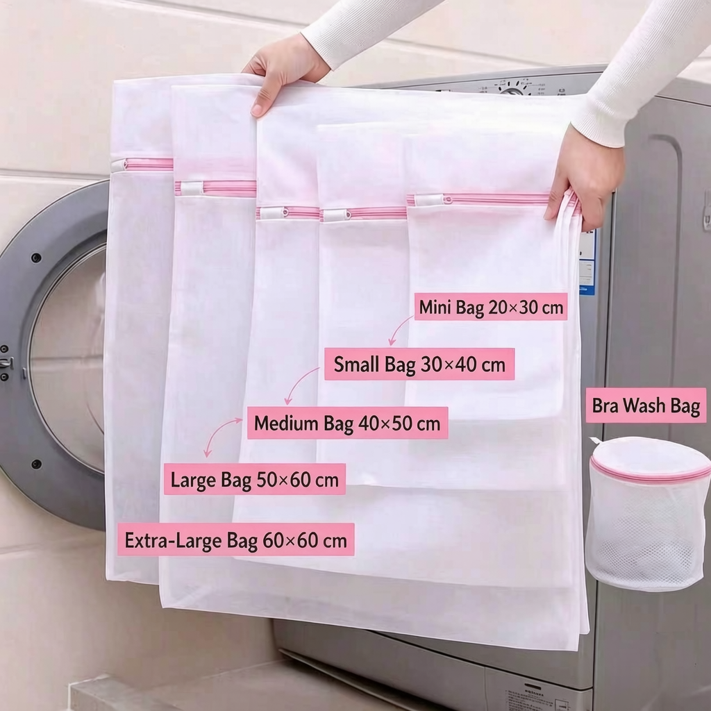 Contivara Thick Mesh Laundry Bags, 3X Thicken Washing Machine Bags, Anti-Tangle Wash Bags for Underwear, Sweaters & Delicates
