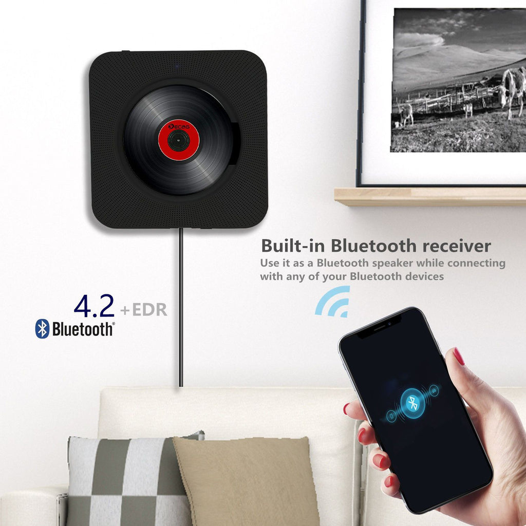 Contivara Wall Mount CD Player, Retro Disc Album Player for Home, Ins Style, for Music & English Learning