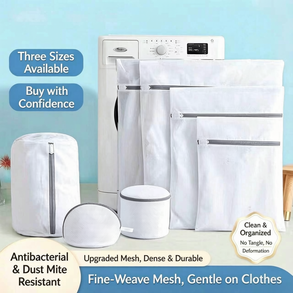 Contivara Thick Mesh Laundry Bags, 3X Thicken Washing Machine Bags, Anti-Tangle Wash Bags for Underwear, Sweaters & Delicates