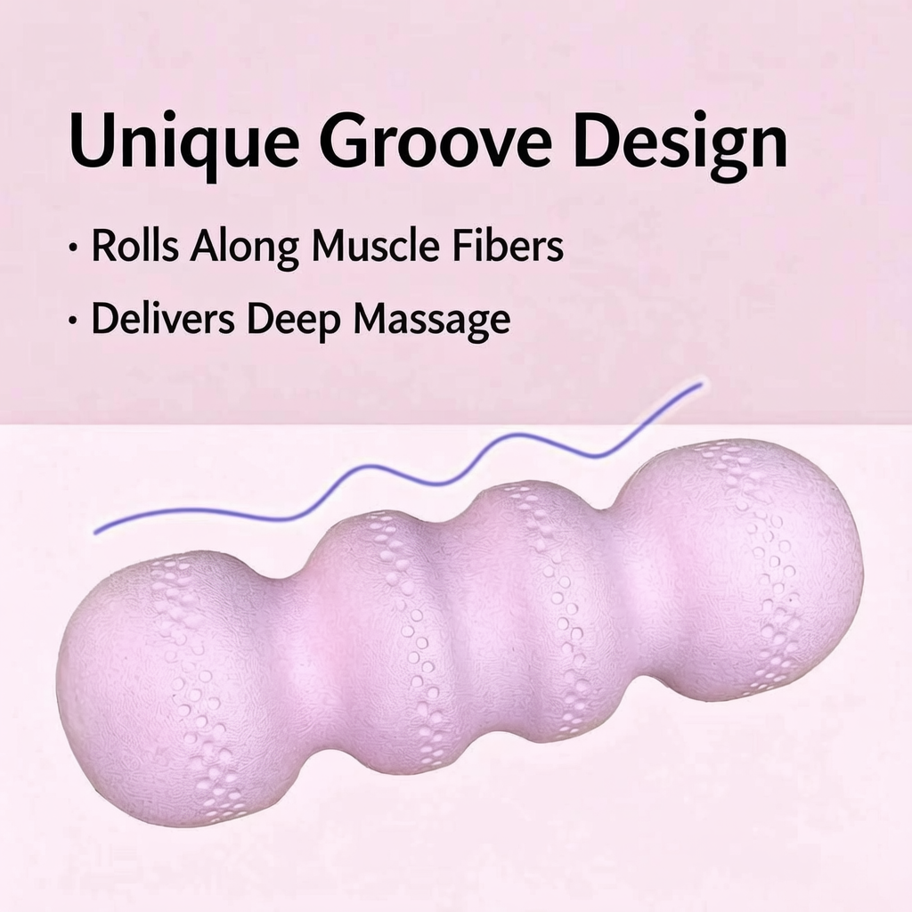 Contivara Solid EPP Peanut Foam Roller, Deep Tissue Myofascial Release Massage Roller for Neck Back Waist Leg Muscle Pain Relief, Gym Yoga Recovery Tool