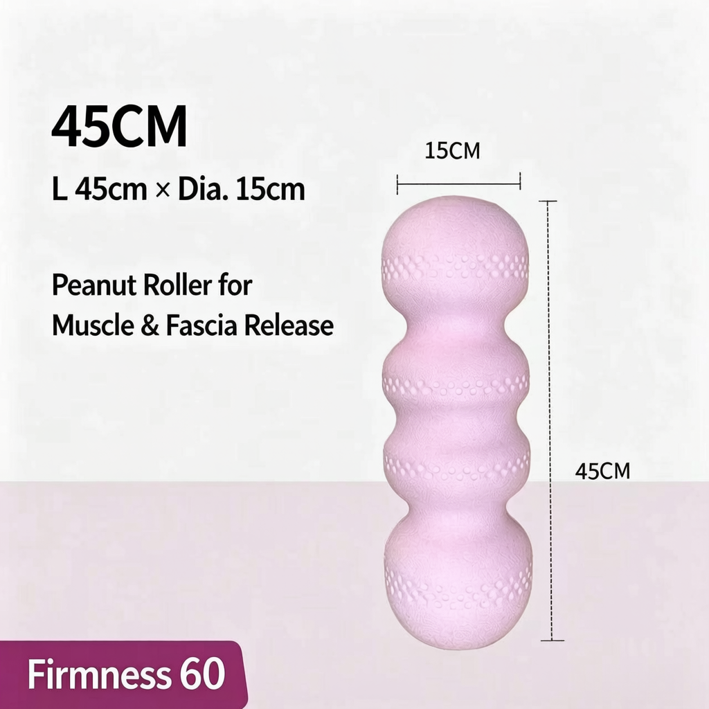 Contivara Solid EPP Peanut Foam Roller, Deep Tissue Myofascial Release Massage Roller for Neck Back Waist Leg Muscle Pain Relief, Gym Yoga Recovery Tool