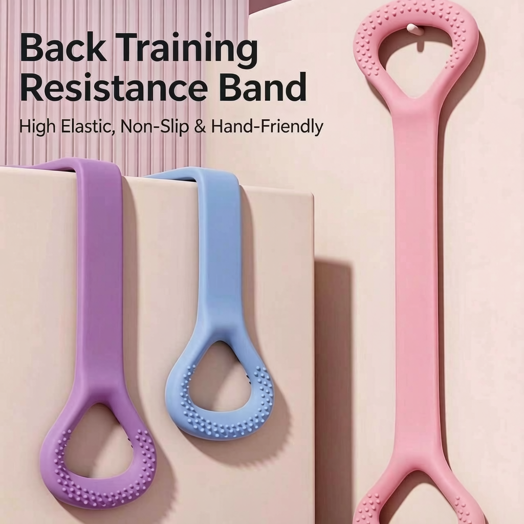 Contivara Resistance Band, 8-Shaped Silicone Workout Band for Shoulder, Back, Arm and Leg Training, Portable Fitness Equipment for Home Gym