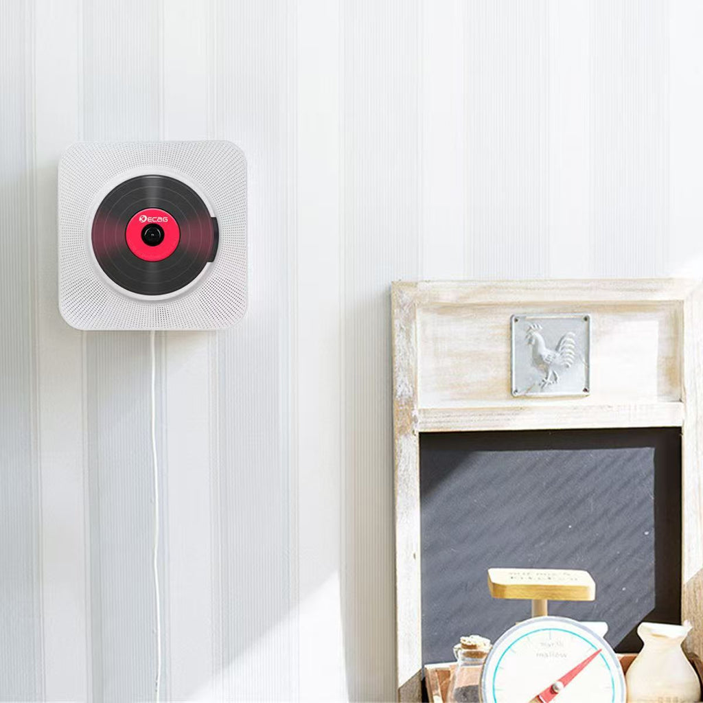 Contivara Wall Mount CD Player, Retro Disc Album Player for Home, Ins Style, for Music & English Learning